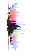 Fototapete - PNG Glitch computer screen error graphics abstract art.