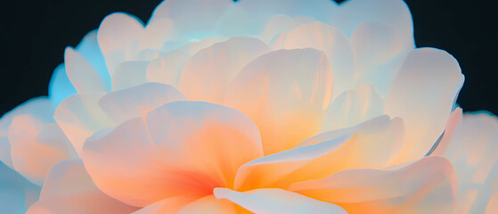 Poster - Layered petals create a delicate texture with a clear center against a dark backdrop