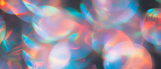 Poster - Vibrant light bokeh with abstract shapes creates dynamic artistic composition