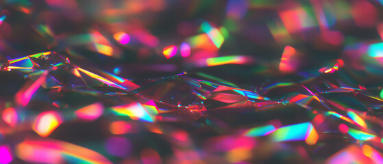 Poster - Exploring vibrant light bokeh in abstract compositions on black backdrop