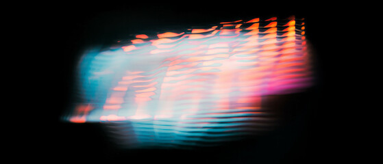 Poster - Dynamic light bokeh textures with square patterns on a dark backdrop creating visual intrigue