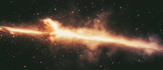Poster - Light dust and fine particles create a hazy atmosphere in deep space backdrop