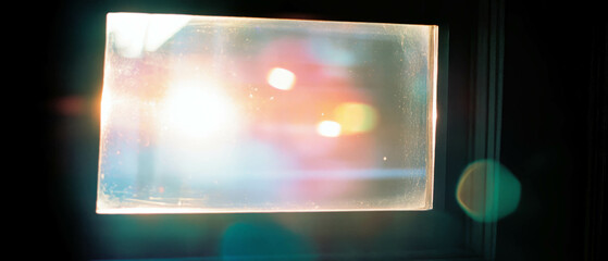 Poster - Vibrant light leaks streaming through a window creating bright spots and lens flares