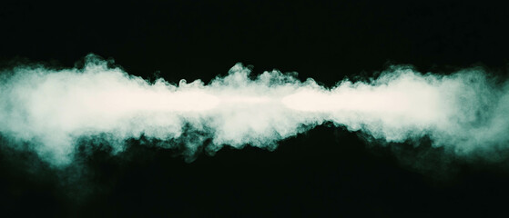 Poster - Light rays pierce through dust and fog creating an ethereal atmosphere in dark backdrop