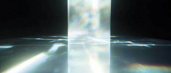 Poster - Light reflections create stunning glass overlay texture against a dark background