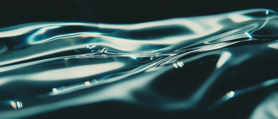 Poster - Light reflections create a shiny glass texture against a dark background