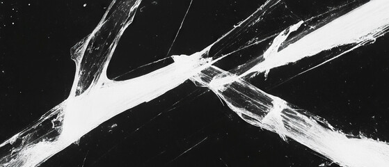 Poster - Light scratches and streaks create a worn texture on a stark black background