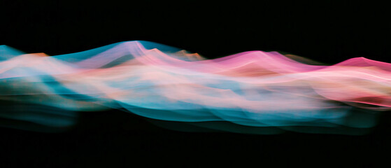 Poster - Overlay texture of light displaying cool colors with a calming black background