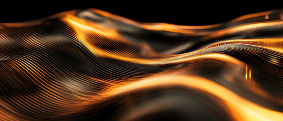 Aufkleber - Warm light texture with golden hues creates a cozy atmosphere on a black background
