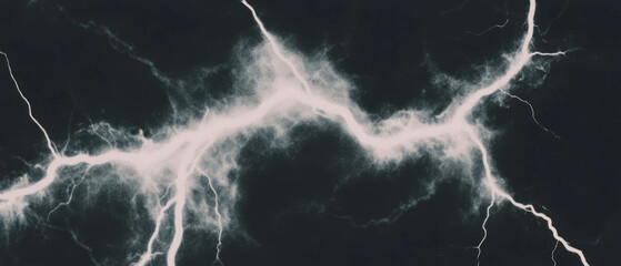 Poster - Dramatic lightning forks branching across a dark background with electric discharge