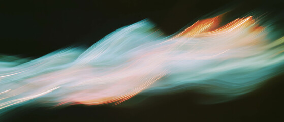 Fototapete - Dynamic lightning frame with blurred motion and soft trails against a dark background