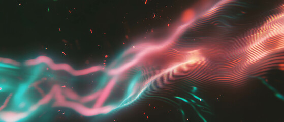 Poster - Dynamic lightning frame overlay with cool colors creating an electric atmosphere