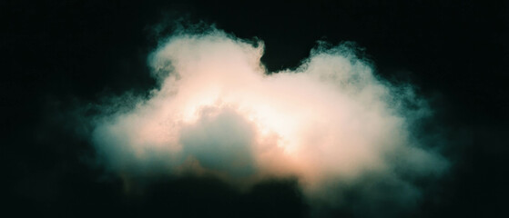 Poster - Dynamic lightning frame overlay with dust particles and atmospheric details on black background
