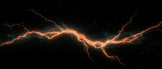 Poster - Flickering lightning frame with erratic illumination against a dark background