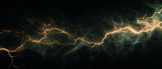 Aufkleber - Captivating lightning frame with flickering light and unstable illumination on dark backdrop