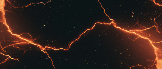 Poster - Dramatic lightning overlay texture with intense light effects on black background
