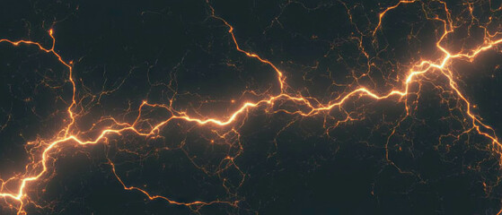 Poster - Dynamic lightning overlay frame with electric glow and jagged edges on a dark background