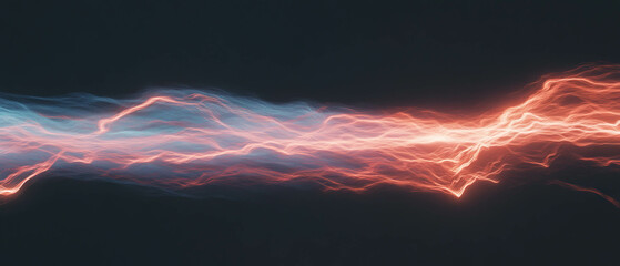 Poster - Dynamic lightning texture with light trails and motion blur against black background