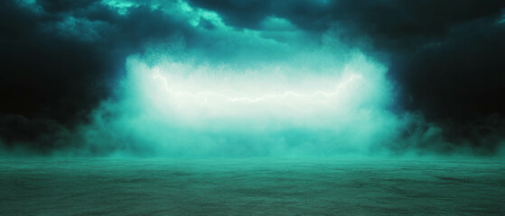 Poster - Dramatic lightning overlay with a natural stormy background and vivid sky colors