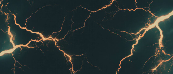 Poster - Texture featuring symmetrical lightning design on a black background for artistic overlay