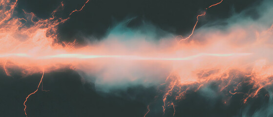 Poster - Elegant lightning frame overlay with soft edges and gentle glow on dark background