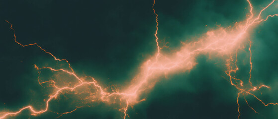 Poster - Dynamic lightning overlay texture with grainy electric interference on dark background