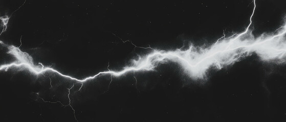 Aufkleber - Dynamic lightning frame with electric interference and grainy texture on a black background