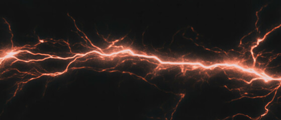 Poster - Dynamic lightning overlay with delicate electric sparks against a dark background