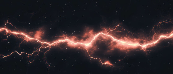 Poster - Striking lightning overlay texture with integrated black background for dynamic designs