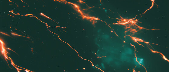 Poster - Dramatic lightning streaks illuminating a dark background with electric sparks