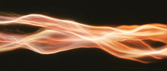Poster - Mysterious lightning glow texture with electric light effect against black background