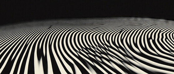 Poster - Concentric lines create a mesmerizing radial pattern on a black background