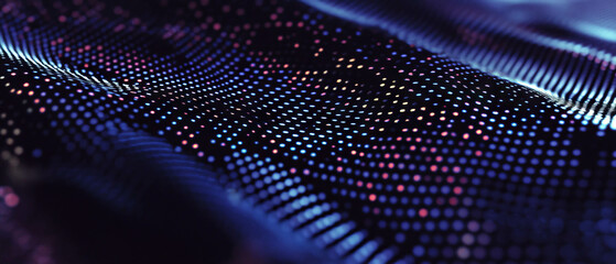 Poster - Overlay texture featuring dashed lines and a broken pattern on a dark background