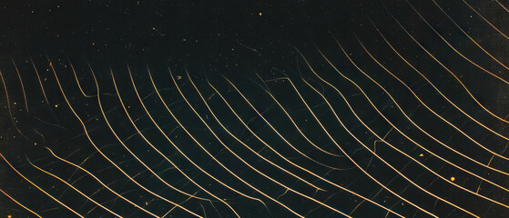 Poster - Intricate geometric grid design with line texture on a black background