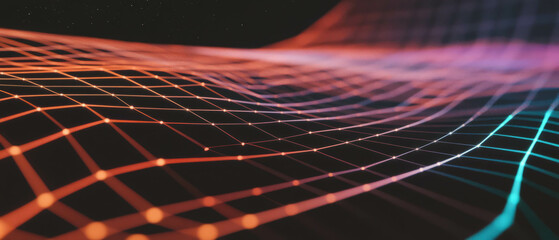 Poster - Geometric line texture with a structured pattern against a black background