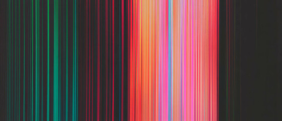 Poster - Overlay texture with gradient lines transitioning in color on a black background