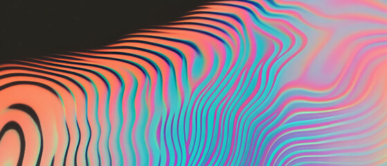 Poster - Gradient line texture creating smooth transitions over a black background for visual interest