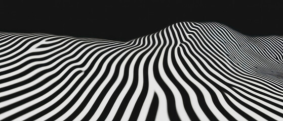 Poster - Overlay texture featuring horizontal lines on a calm black background for visual appeal