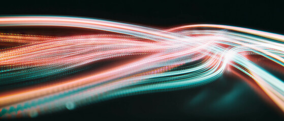 Poster - Overlay texture with soft contrasting light lines on a dark background for creative designs