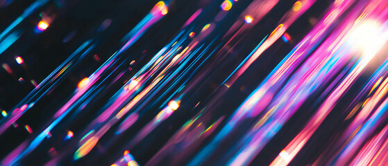 Poster - Dynamic line texture overlay with reflections and vibrant colors on a dark background