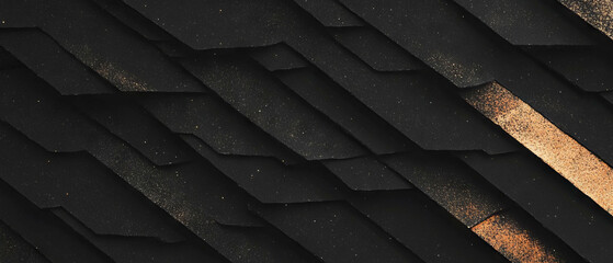 Poster - Layered line texture on a black background creates a striking layered effect