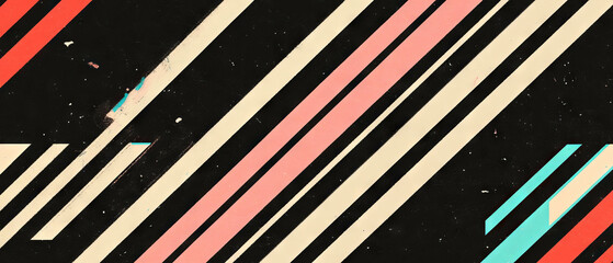 Poster - Bold line texture overlay with thick patterns on black background for creative projects