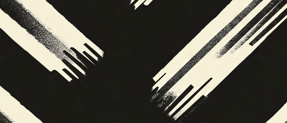 Poster - Bold line texture pattern overlay on black background creates striking visual interest