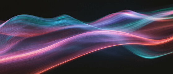 Poster - Wavy line texture with smooth curves and flowing patterns on black background