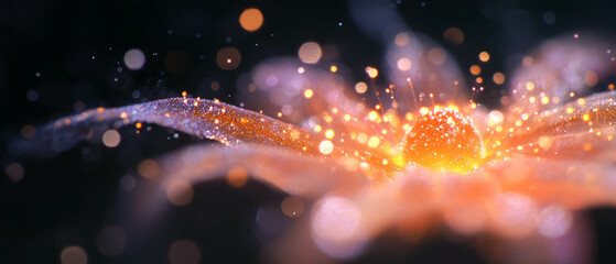 Poster - Macro dust creates a stunning visual effect with intricate details on a black background
