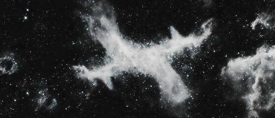 Poster - Natural dust overlay with organic light effects on a black background creating a clear central area