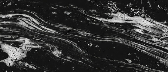 Poster - Organic film grain texture with clear center and random pattern over black background