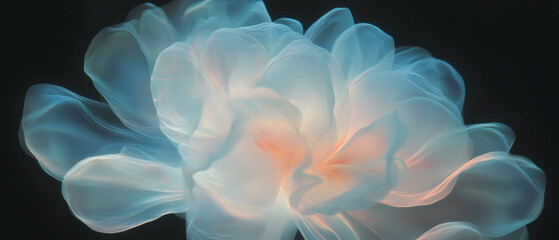 Poster - Fluid movement effect with naturally organic petal flow on a black background