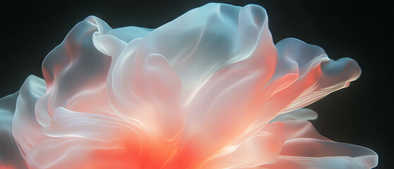 Poster - Naturally organic petal flow with fluid movement effect on a black background