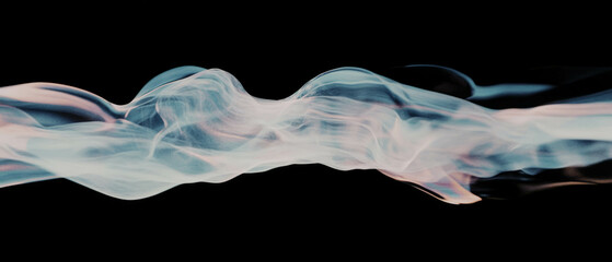 Poster - Organic watercolor flow texture with clear central area on dark background